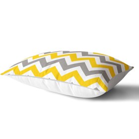 Resim Zigzag Desen Dijital Baskılı Dekoratif Dikdörtgen Yastık Kırlent Kılıfı - 45 x 65 cm / Çift Taraflı Baskı / Raşel Kadife 