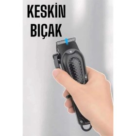 Resim TeknoKapsül Suya Dayanıklı Tıraş Makinesi Bıçaklı Dijital Göstergeli Şarjlı 