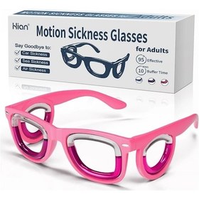 Resim Techbloom 1 Çift Yetişkinler İçin Motion Sickness Akıllı Gözlük Pink Ultra Hafif Seyahat Cruise İçin Kusmayı Yavaşlatır Altın 
