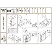 Resim Kenzlife giysi dolabı necmettin 150x120x40 crd gardırop tekerlekli 