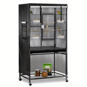 Resim Fit "İyi Geceler" Karartma Kuş Kafesi Kılıfı - Hafif, Nefes Alabilen Polyester ile Küçük Evcil Hayvanlar için Gizlilik Koruma, Papağanlar & Küçük Hayvanlar için İdeal, Kuş Kafesi Aksesuarları 