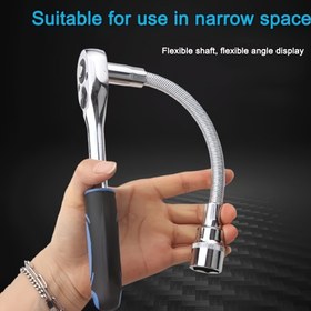Resim 1 adet 1/4" Sürücü Sonu ile Krom Vanadyum Çelik Uzatma Anahtarı - Yüksek Tork, Esnek, Paslanmaya Dayanıklı, Otomotiv Bakımı için İdeal, Otomotiv Aracı | Esnek Anahtar | Dayanıklı Yapı, Anahtar 