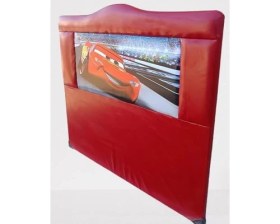 Resim Bengi Ticaret Başlık DK 90345 Tek Kişilik 100 Arabalar Model Suni Deri Kırmızı Kumaş El Yapım 