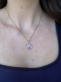 Resim Mor Çiçek Pinterest Kolye 