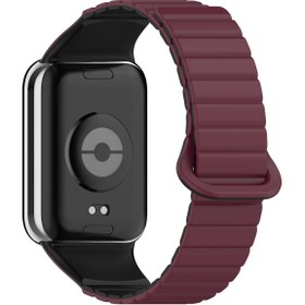 Resim Xiaomi Redmi Watch 4 Silikon Kordon Zore KRD-105 Strap Kayış-Koyu Kırmızı-Siyah 