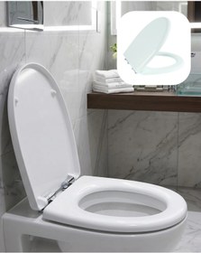 Resim Epilons Universal Klozet Kapak Seti Kaydırmaz Alt Yüzey Kolay Temizlik Banyo Aksesuarı 