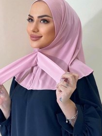Resim Organic Scarfs Hijabchi Kadın Tesettür Pudra Pembe Çıtçıtlı Boyunluk Hijap Bone Model Eşarp Şal 