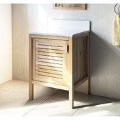 Resim Shark Anatolia Sedir Ağacı Masif Ahşap Banyo Dolabı 60cm 