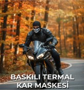 Resim Poyraz Şapka Termal Kar Maskesi Baskılı Desenli 