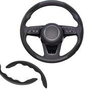 Resim Gajeena Karbondağlı Universal Direksiyon Kılıfı - Kayma Engellici, 14.5-16 İnç Uyumlu, İki Adet, Araç İç Dekorasyon Aksesuarı Siyah 