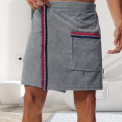 Resim Erkekler İçin Süper Emici Banyo Etekli Pijama Kısa Ev Kıyafeti 