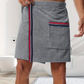 Resim Erkekler İçin Süper Emici Banyo Etekli Pijama Kısa Ev Kıyafeti 