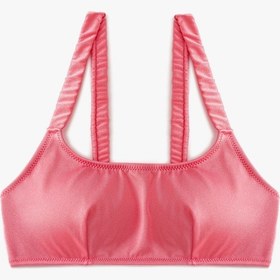 Resim Koton Bralet Bikini Üstü Arkası Kopça Kapamalı Büzgü Detaylı Pedli Pembe 4sak10253mm 