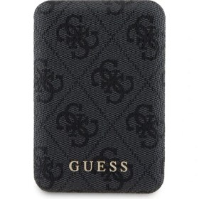 Resim Guess iPhone 15 Uyumlu Kılıf Guess Lisanslı Magsafe Özellikli Kapak + Powerbank 5000mAh Siyah 