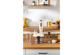 Resim Krem Renkli Çok Fonksiyonlu Mutfak Robotu, Pratik ve Şık Tasarım 