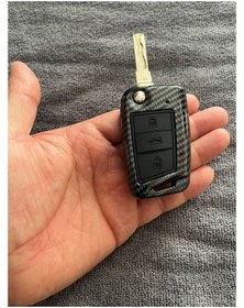 Resim Seat Leon Fr İbiza Fr Arona Ateca Uyumlu Karbon Anahtar Kılıfı 