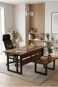 Resim Robin Home Grand Ofis Büro Çalışma Masa 180cm Ofis Sehpası Takımı Barok 