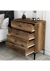 Resim Lizbon 4 Çekmece Şifonyer - Ceviz - Ceviz 