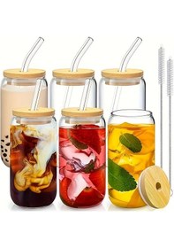 Resim 6 Adet Pipetli, Bambu Kapaklı, Soğuk-sıcak Kahve Bardağı 