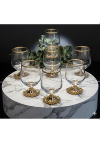 Resim Çnr Home Collection Gold Ayakli Kahve Yani Su Bardaği Beyaz 