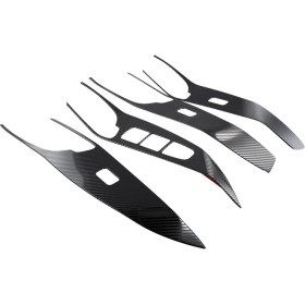 Resim Luenaarry Araba Camı Kaldırma Anahtarı Düğme Paneli Kapak Döşeme Iç Karbon Fiber (Yurt Dışından) 