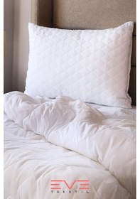 Resim Eve Tekstil 4 Adet Diamon Kapitone Antibakteriyel Fermuarlı Yıkanabilir Otel Lüks Yastık Kılıfı 50x70cm Beyaz 