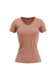 Resim Kadın %100 Pamuk T-shirt Mulıer Pudra Pudra 