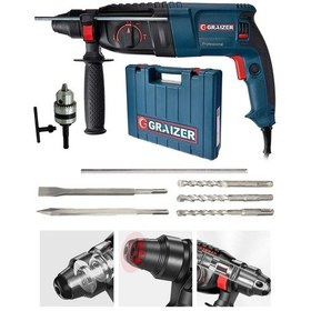 Resim Graizer GRZ3000 3000 W Kırıcı Delici Matkap + Yedek Mandren + 5 Parça Uç Seti 