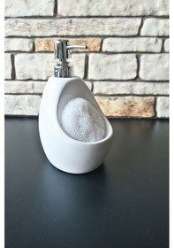 Resim Seramik Süngerli Sıvı Sabunluk- Beyaz-19 Cm 