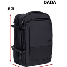 Resim Dada USB Type-C Girişli Fonksiyonel Laptop Sırt ve Seyahat Çantası Siyah 15,6 İnç 40 Litre 
