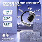 Resim ENGFYADSY AI Dil Tercüman Kulakiçi Gerçek Zamanlı, 144 Dili Destekler, Kulaklık 3'ü 1 Arada Vurgular, Kulaklıklar Dil Kulaklık Çevirmenleri Seyahat, İş ve Öğrenme için Bluetooth ve APP (Siyah) 