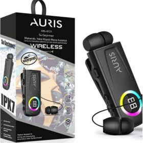 Resim Auris Yaka Klipsli Makaralı Motsiklet ve Sürüş Için Tasarlanmış Su Geçirmez Bluetooth Kulaklık 