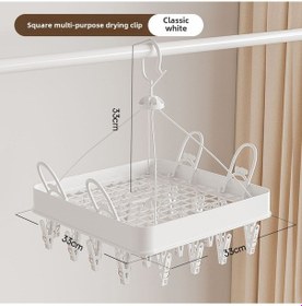 Resim Geeroyoo Ev İçi Rüzgarlı Balkonlarda Kullanıma Uygun Katlanabilir 24 Çengelli Kare Plastik Çorap-üstlük Kurutma Rakosu Beyaz Diğer 