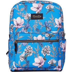 Resim Bloominbag Blue Cherry Blossom Çiçek Desenli 13-14 inç Kadın Sırt Laptop / Macbook Çantası 