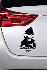 Resim Genel Markalar Arabada Bebek Var Cool Sticker Oto Motor Laptop Duvar Folyo Sticker 50 X 75 Cm 