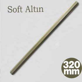 Resim Badem10 Toros Çizgili Soft Altın Çekmece ve Dolap Kulp 320 mm Modern Gardırop Mutfak Banyo Mobilya Kulbu 