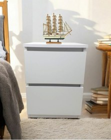 Resim 2 Çekmeceli Komodin- Beyaz Beyaz 