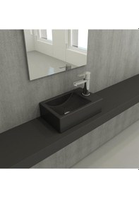 Resim Bocchi Milano Dar Sağ Lavabo 37 CM Mat Antrasit 1419-020-0126 