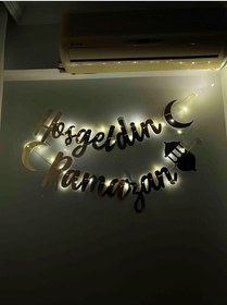 Resim Masalsı Concept Ramazan süsleme seti Hoşgeldin Ramazan Kaligrafi banner Led dahildir. 