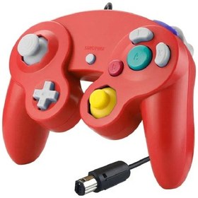 Resim Kırmızı-gamepad Nintendo Gamecube İçin Kablolu Denetleyici Ngc Video Oyunu Denetleyicisi Wii Konsolu İçin Klasik El Joystick Kontrolü 