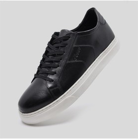 Resim Fosco Hakiki Deri Sneaker Spor Erkek Ayakkabı Siyah 9757 