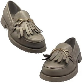 Resim Albini A-10427 Kadın Deri Loafer Ayakkabı - Vizon 
