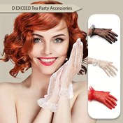 Resim 1 Çift/2 Çift D EXCEED Kadınlar için Şık Kısa Eldivenler, Vintage Çay Partisi Eldivenleri, Düğün ve Halloween Cosplay 1920'ler Parti Eldivenleri 