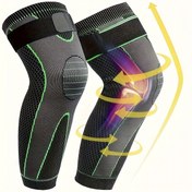Resim 2 adet Ayarlanabilir Uzun Basınç Diz Pedleri - 7/8 Uzunluk, Yeşil Neon Detaylarla Siyah, Kas Desteği İçin Ergonomik Tasarım, Konfor İçin Diz Pedleri, Rahat Uyum, Dayanıklı Kumaş 