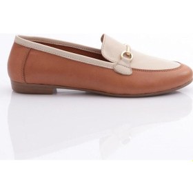 Resim Dgn 134-1 Kadin Yuvarlak Burunlu Babet 134-1-2109-R1755 Taba 