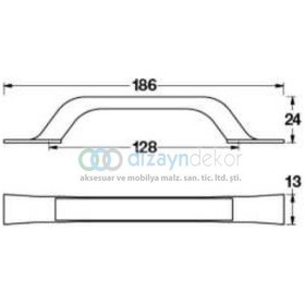 Resim 192 Mm. Florya Mutfak Kulpu Mat Antrasit 