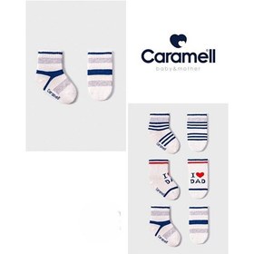 Resim Caramell Pamuklu Erkek Bebek 3'lü Çorap 0-3 Ay Crml.coe2122 Çok Renkli 