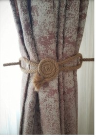 Resim 6 Adet Fon Perde Aksesuarı Braçol Tül Perde Tutacağı Perde Süsü Spiral Jüt Halat Estetiği 