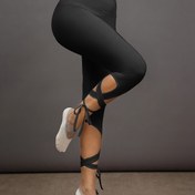 Resim Kadın Yüksek Belli Çapraz Askılı Tayt - Ayarlanabilir İpli Bel, Düz Renk Günlük & Resmi Giyim, Yüksek Belli Tayt, Egzersiz Taytı, Rahat Kesim, Dayanıklı Yapı, Fitness Tutkunları için Nefes Alabilen Esnek Yoga Pantolonu 