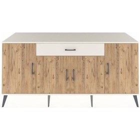 Resim Kronos Konsol 3 Raflı Tek Çekmeceli 4 Kapaklı 176x59x83 Aytaşı-çam/aytaşı Çam/aytaşı 